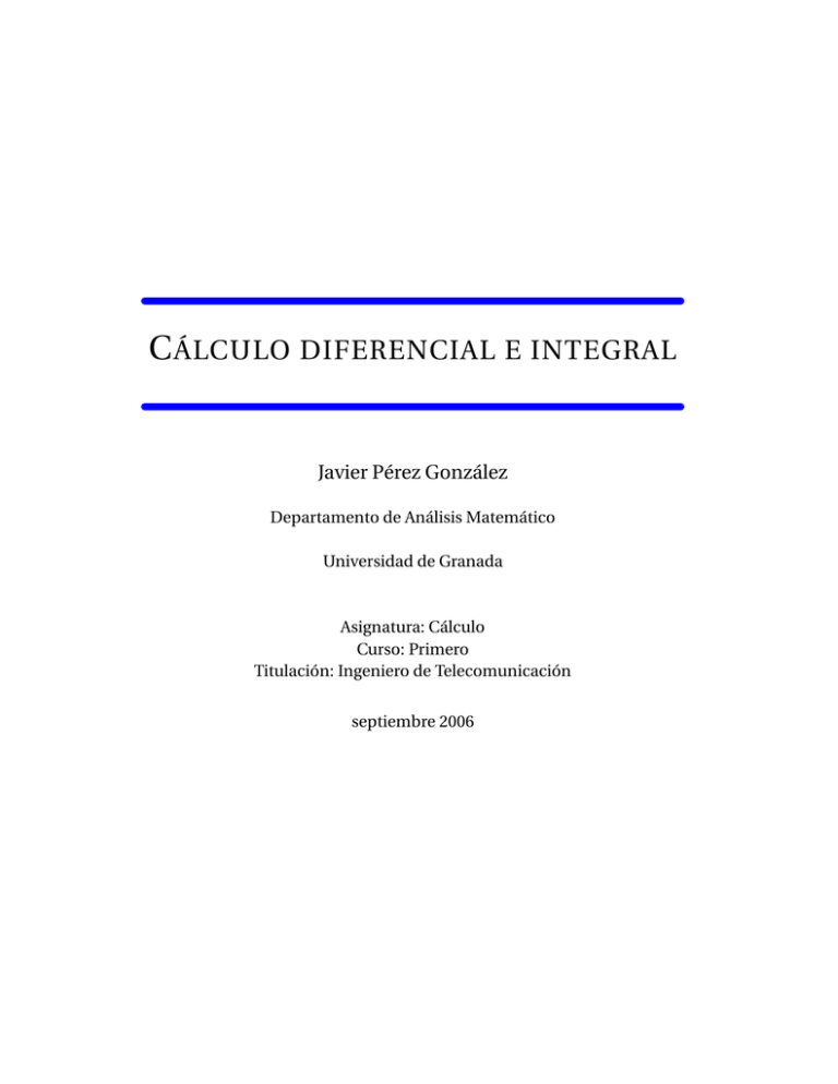 CÁLCULO DIFERENCIAL E INTEGRAL