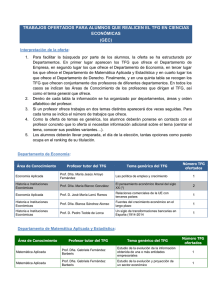 trabajos ofertados para alumnos que realicen el tfg en ciencias