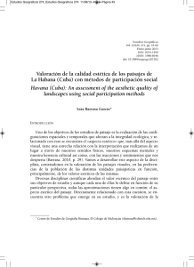 Valoraci&oacute;n de la calidad est&eacute;tica de los paisajes de La Habana