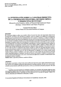 LA INVESTIGACIÓN soBRE LA CAPACIDAD PREDICTIVA