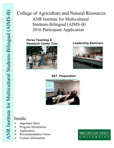 ANR Institute for Multicultural Students-Bilingual (AIMS-B)