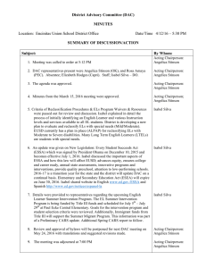 District Advisory Committee (DAC) MINUTES Location: Encinitas