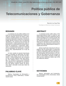 Política pública de Telecomunicaciones y Gobernanza
