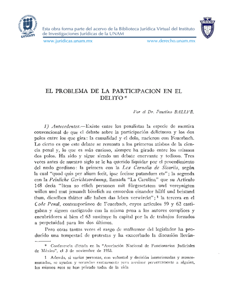 el problema de la participacion en