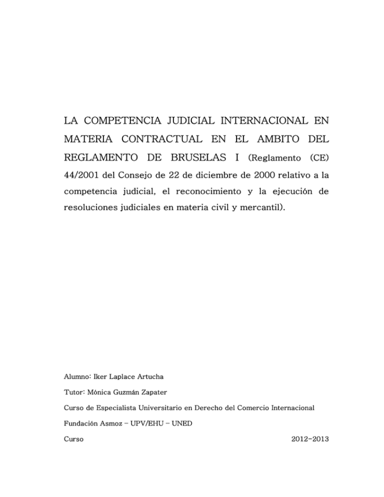 La Competencia Judicial Internacional En Materia