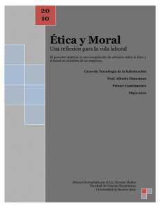 Ética y Moral - Agregando valor con IT