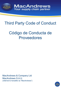 Third Party Code of Conduct Código de Conducta de