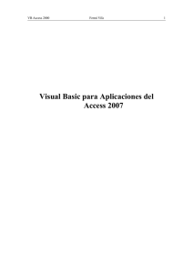 Visual Basic para Aplicaciones del Access 2007
