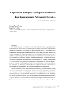 Corporaciones municipales y participación en educación Local