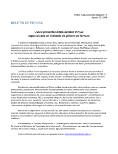 BOLETÍN DE PRENSA USAID presenta Clínica Jurídica Virtual