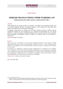 MERGER TRANSACTIONS UNDER TURKISH LAW