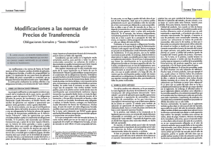 Modificaciones a las normas de Precios de Transferencia