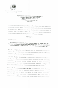 Reglamento Especial para Garantizar los Derechos de Participación