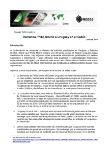 Demanda Philip Morris a Uruguay en el CIADI