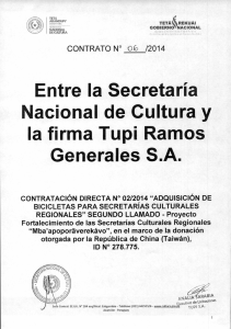 Entre la Secretaría Nacional de Cultura y la firma Tupi Ramos