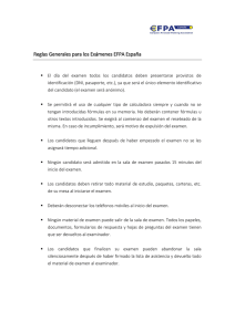 Reglas Generales para los Exámenes EFPA España