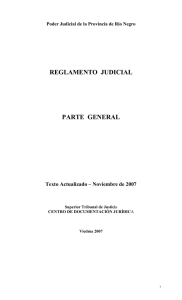 Reglamento Judicial - Colegio de Magistrados Río Negro