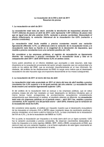 Informe de recaudación abril 2011 - resumen de prensa