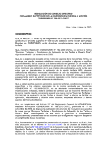 Resolución OSINERGMIN N° 206-2013