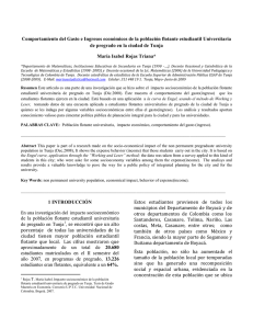 Comportamiento del Gasto e Ingresos económicos de la población