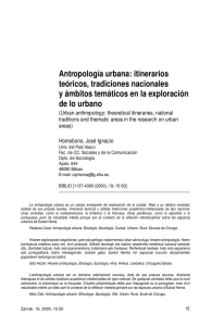 Antropología urbana: itinerarios teóricos, tradicionales nacionales y