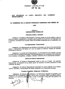 Carta Orgánica del Gobierno Departamental, Ley Nº 426 de 1994