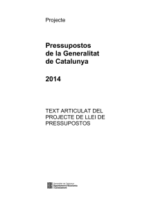 Pressupostos de la Generalitat de Catalunya 2014