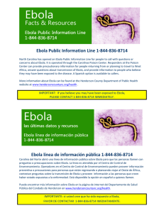 Ebola Public Information Line 1-844-836