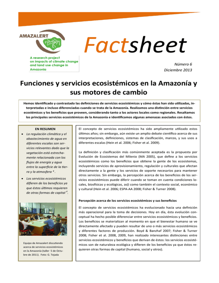 Funciones Y Servicios Ecosistémicos En La Amazonía