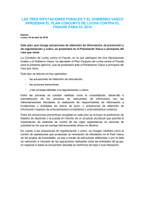 Las tres Diputaciones Forales y el Gobierno Vasco aprueban el