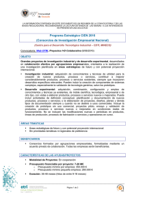 Programa Estratégico CIEN 2016 (Consorcios de Investigación