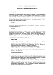 Instalación de Tribunales Arbitrales Ad – Hoc.