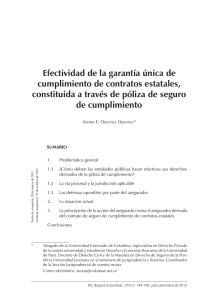 Efectividad de la garantía única de cumplimiento de contratos