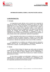 INFORMACIÓN GENERAL LA INCAPACIDAD CIVIL 1.