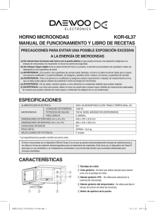 horno microondas kor-6l37 manual de funcionamiento y libro de
