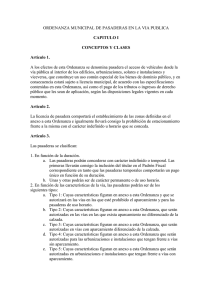 ordenanza municipal de pasaderas en la via publica