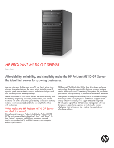 HP ProLiant ML110 G7 Server