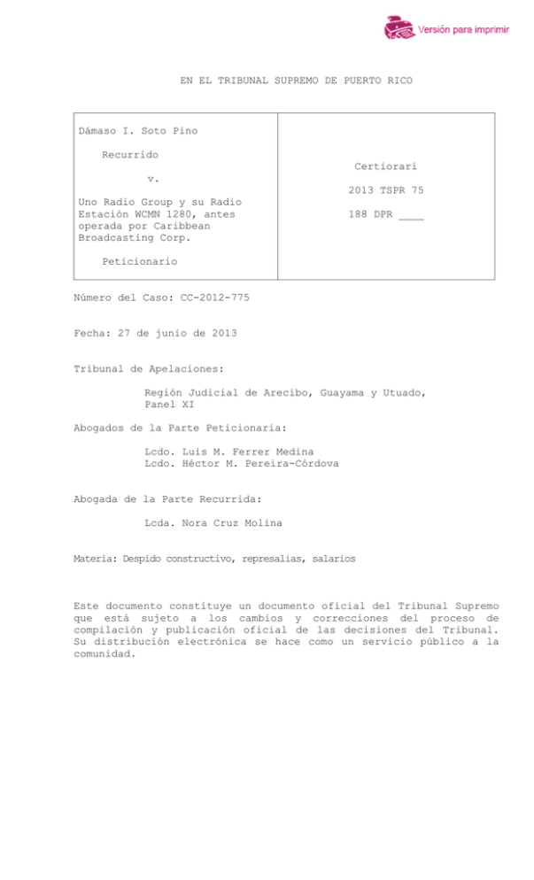 2013 TSPR 75 Portal de la Rama Judicial