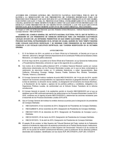 Acuerdo del Consejo General del Instituto Nacional Electoral
