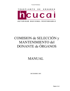 COMISION de SELECCIÓN y MANTENIMIENTO del DONANTE de