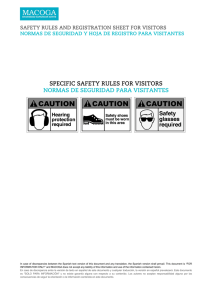specific safety rules for visitors normas de seguridad para