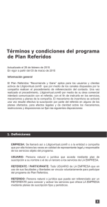 Términos y condiciones del programa de Plan Referidos