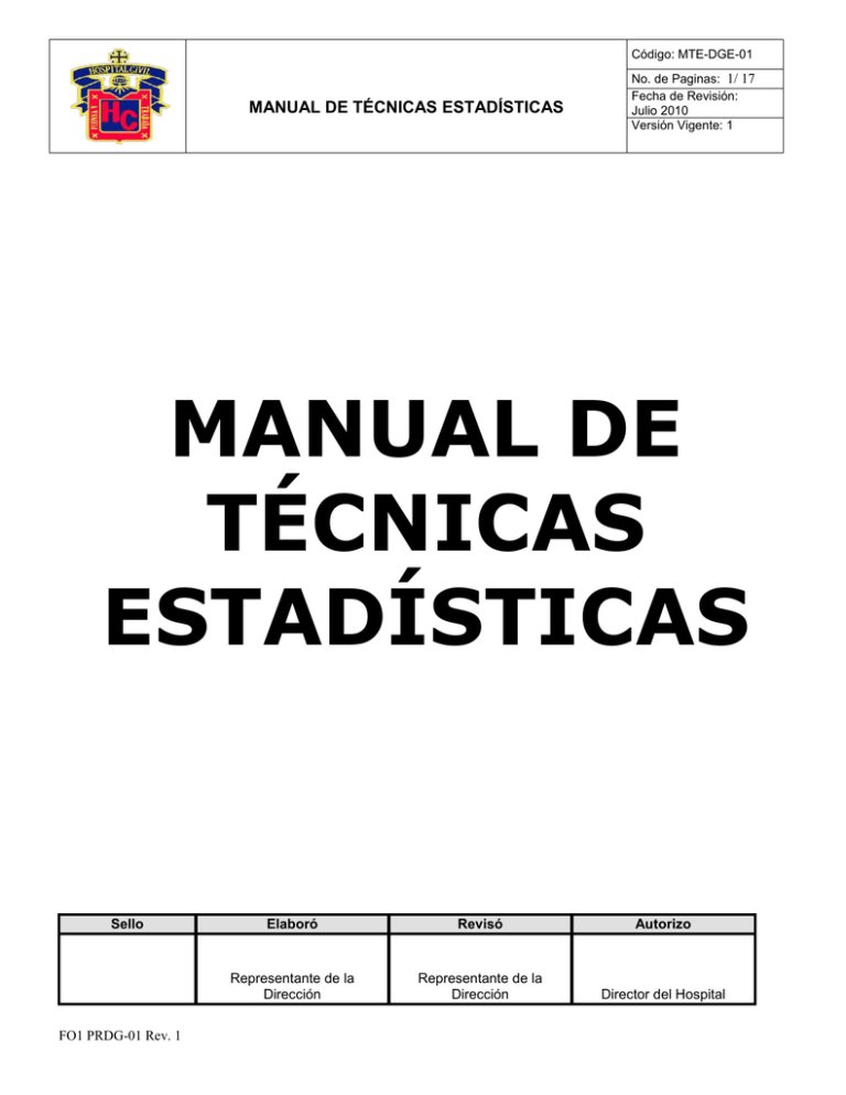 MANUAL DE TÉCNICAS ESTADÍSTICAS