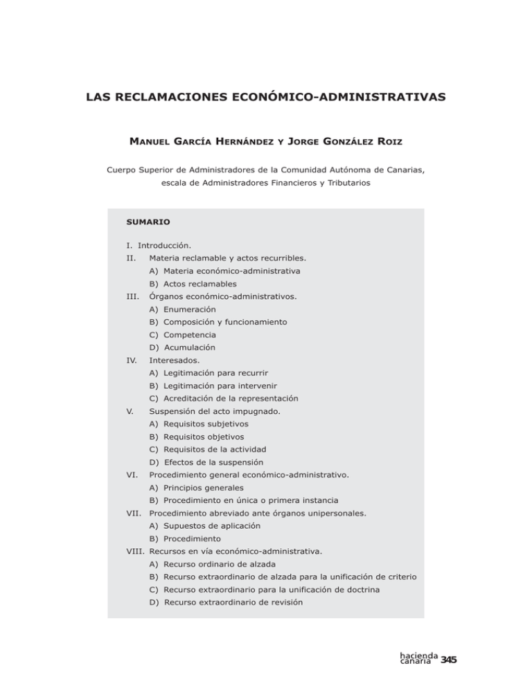 Las Reclamaciones Económico-administrativas