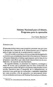 Sistema Nacional para el Abasto. Programa para la operación