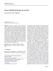 Soccer schedules in Europe: an overview | SpringerLink