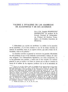 validez e invalidez de las asambleas de accionistas y de