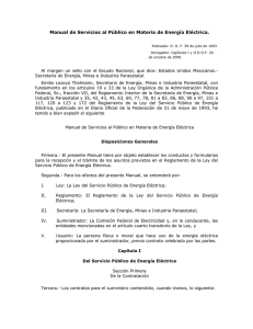 Manual de Servicios al Público en Materia de Energía Eléctrica