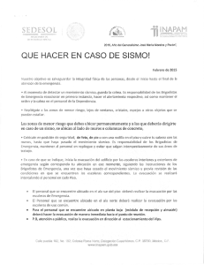 que hacer en caso de sismo