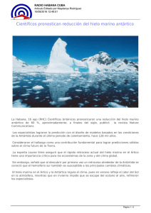Científicos pronostican reducción del hielo marino antártico